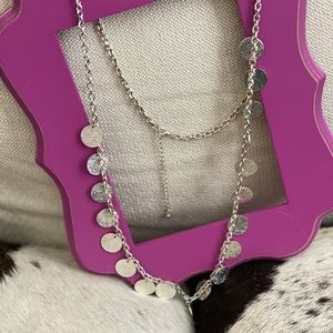 Long silver necklace